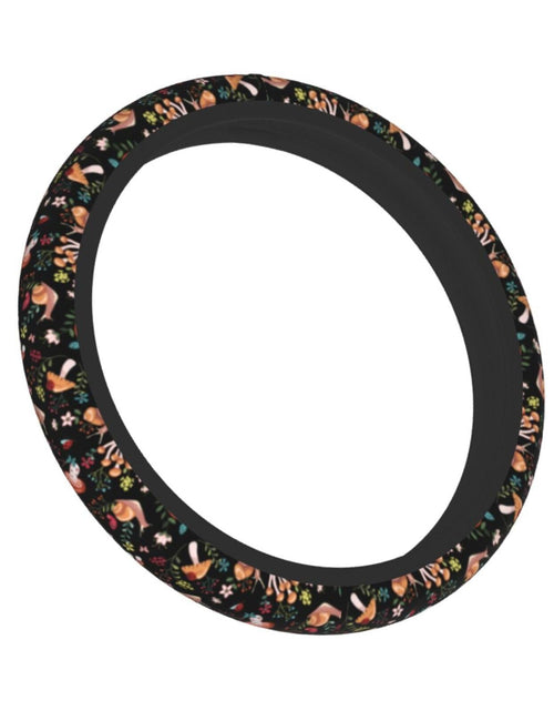 Load image into Gallery viewer, MINIOZE Mushroom Vintage Steering Wheel Cover 15 Inch Neoprene Black 1pc
