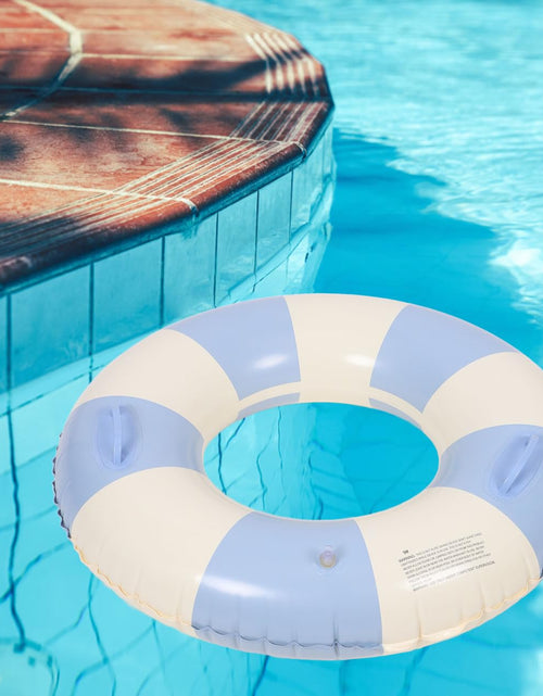 Load image into Gallery viewer, Garneck Inflatable Swimming Ring 32.3'' Retro Striped Blue PVC Adult Float
