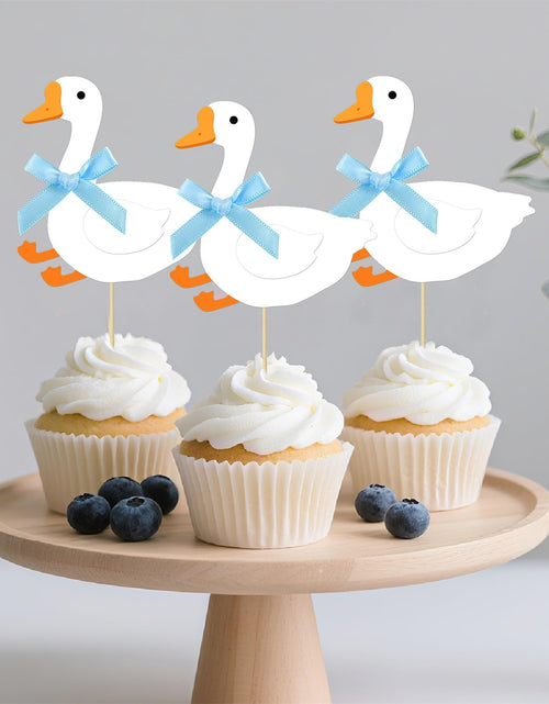 Load image into Gallery viewer, JDIYMI One Silly Goose Cupcake Topper Baby Shower Birthday Party 20pcs Blue
