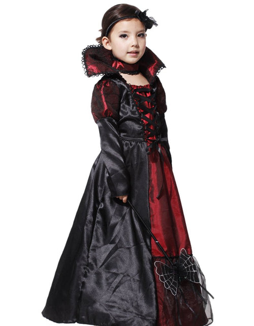 Load image into Gallery viewer, DNQCOS Girls Gothic Vampire Vampiress Dress Costume Black Size 4-6 Years
