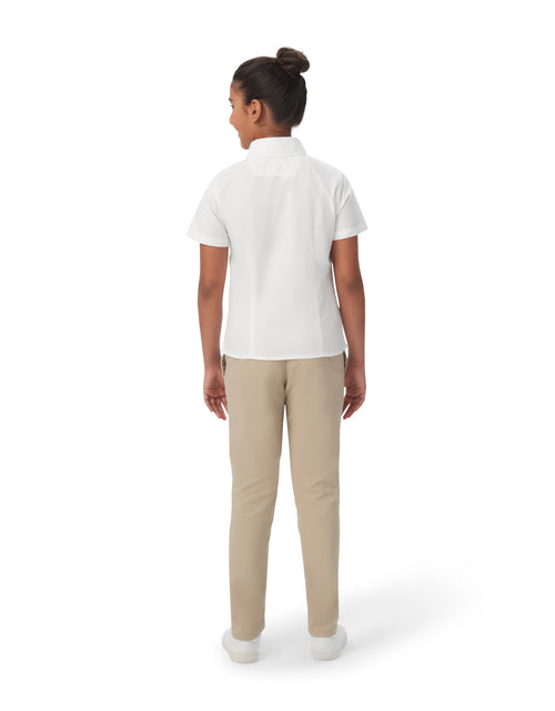 Load image into Gallery viewer, French Toast Girls Short Sleeve Button Down Oxford Shirt White Size 6X
