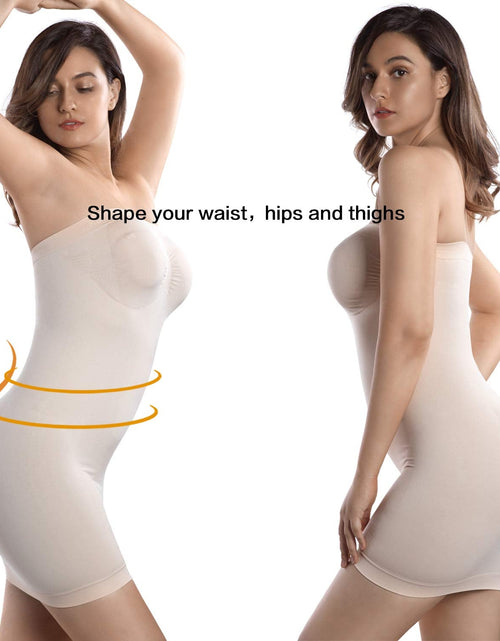 Load image into Gallery viewer, MD Women's Strapless Full Body Slip Shaper Seamless Nude Size Large

