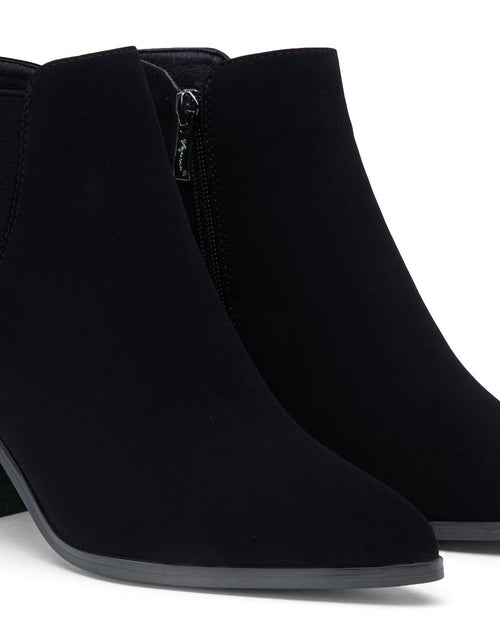 Load image into Gallery viewer, Vepose Women's Ankle Booties Pointed Toe Block Heel Blacknubuck Size 10
