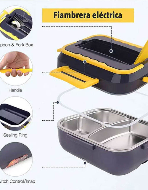 Load image into Gallery viewer, Kitchen ware 1.5L Cookware Sets Heater Portable Electric Lunch Boxes stainless steel Container with Insulation Bag for Car Truck
