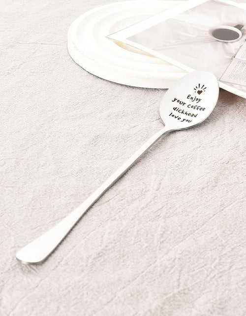 Load image into Gallery viewer, MXXGMYJ Funny Coffee Spoon I Love You Gift Silver for Men Couples Xmas
