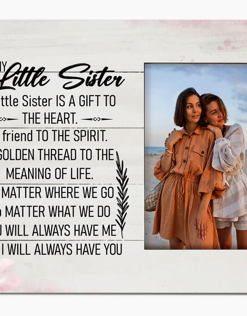 Load image into Gallery viewer, HALUOSI Little Sister Tabletop Picture Frame Plaque 10x8 White Rustic
