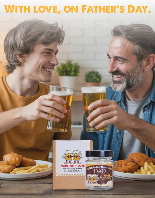 Load image into Gallery viewer, SOLMAY Funny Beer Cheers Gift Jar with 60 Uplifting Messages for Dad 0.5
