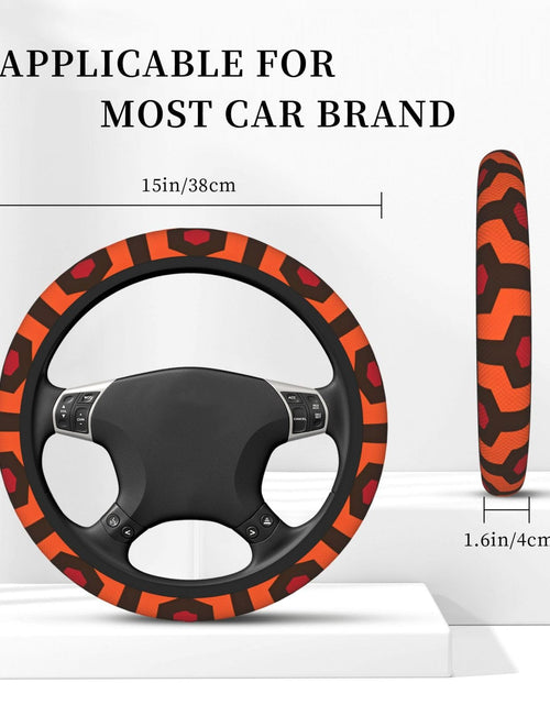 Load image into Gallery viewer, Overlook Hotel Carpet Steering Wheel Cover Universal 15 inch Black

