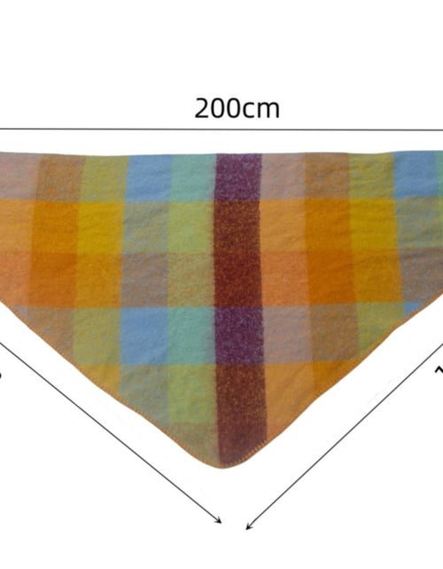 Load image into Gallery viewer, Wander Agio Women Shawl Winter Wrap Cashmere Plaid Scarf Yellow Blue Pink 6
