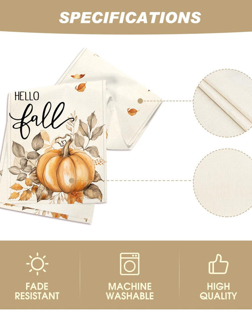 Load image into Gallery viewer, Artoid Mode Pumpkins Eucalyptus Table Runner 13x36 Inch Beige 210 GSM
