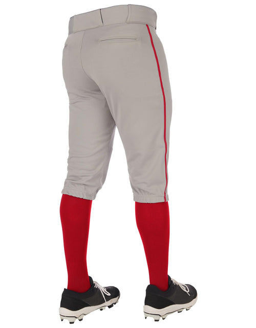 Load image into Gallery viewer, Champro Triple Crown 2.0 Baseball Knickers with Braid Grey Scarlet Size XL
