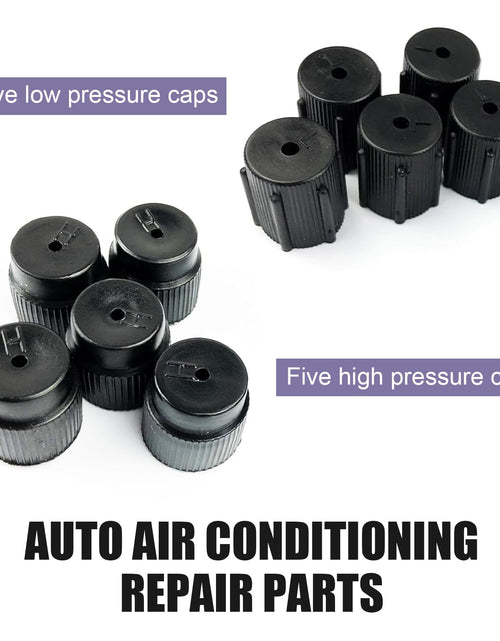 Load image into Gallery viewer, lekudo Car A/C Service Port Cap Kit 10pcs 0.5" Low &amp; 0.6" High Pressure Black
