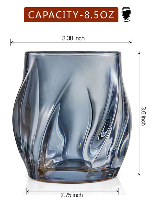 Load image into Gallery viewer, ANBFF Whiskey Glasses Set of 2, 8.5 OZ Twisted Crystal Rocks Glasses

