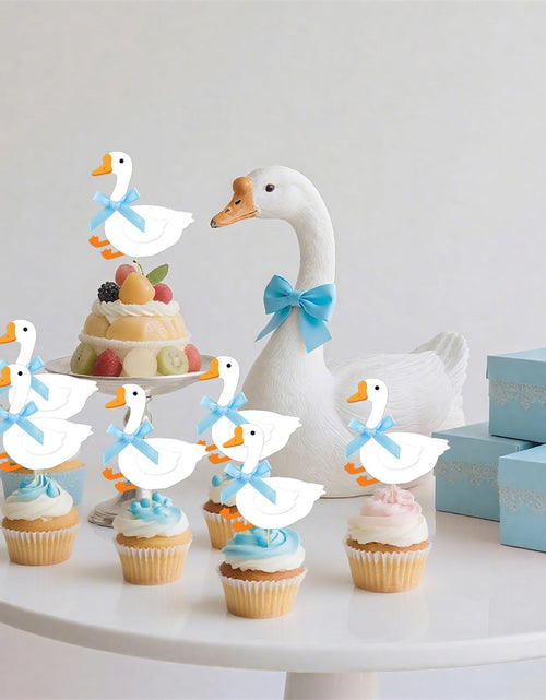 Load image into Gallery viewer, JDIYMI One Silly Goose Cupcake Topper Baby Shower Birthday Party 20pcs Blue
