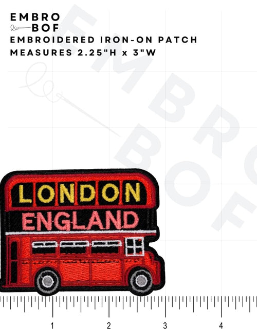 Load image into Gallery viewer, EMBRO BOF London Double-Decker Bus Patch 2.25in Iron On Embroidered
