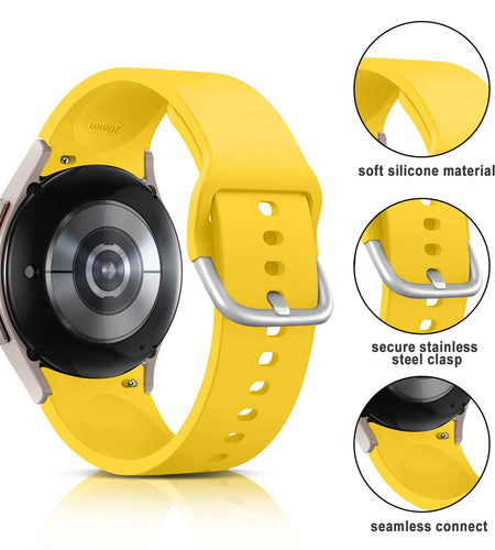 Apbands 20mm Silicone Sport Band for Samsung Galaxy Watch 40-46mm Yellow