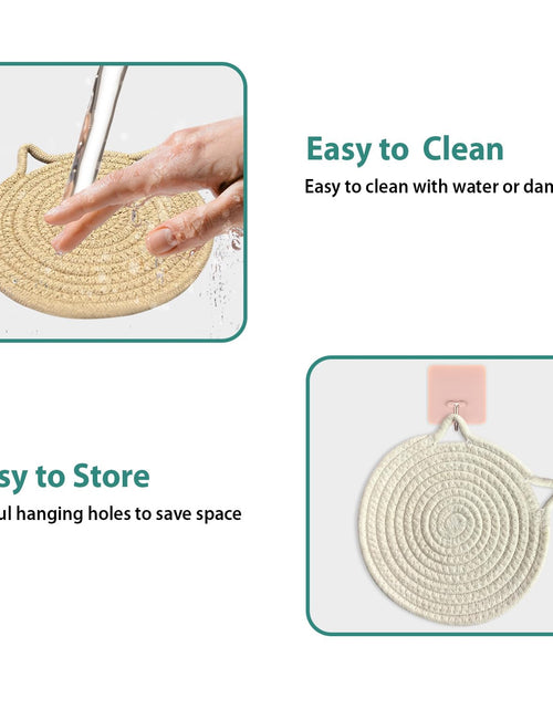 Load image into Gallery viewer, UKJENT Cotton Trivet Mats 4 Pcs Heat Resistant Pot Holders 7" &amp; 9" Multi Color

