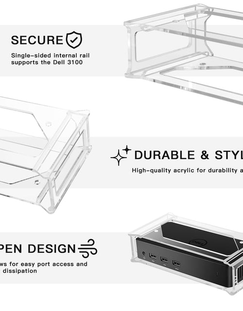 Load image into Gallery viewer, CaSZLUTION Docking Station Mount Clear for Dell D3100 Dock Holder
