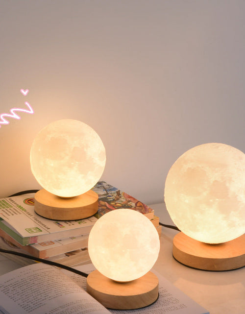 Load image into Gallery viewer, 3D Moon Lamp Moon Lamp Desk Charging Lamp Bedroom Bedside Lamp Creative Ins Gift Atmosphere Night Lamp
