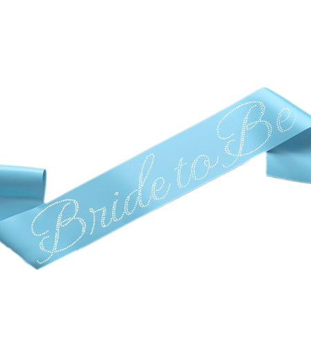 Vonlynfay Bride To Be Sash Blue White Wedding Letter Print Accessory