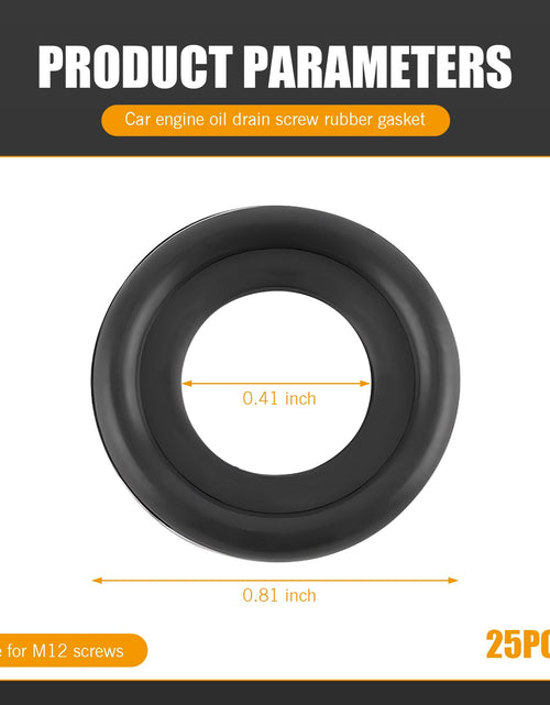 Load image into Gallery viewer, leechio 25 PCS Automotive Oil Drain Plug Gasket M14 Rubber Seal Black
