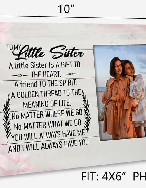 Load image into Gallery viewer, HALUOSI Little Sister Tabletop Picture Frame Plaque 10x8 White Rustic

