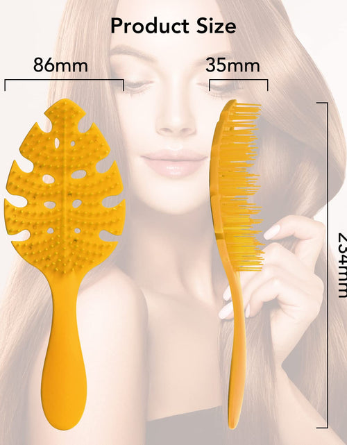 Load image into Gallery viewer, CANDYBRUSH Hair Brush Vented Leaf Form Soft TPEE Mango Scented Orange Large
