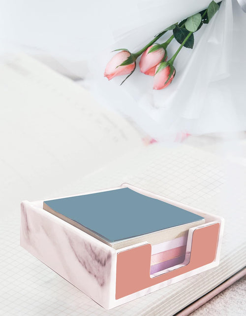 Load image into Gallery viewer, Supfoxer Marble White Metal Sticky Notes Holder for 3x3 Adhesive Notepads
