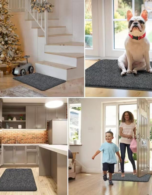 Load image into Gallery viewer, Mibao Front Door Mat Non-Slip Waterproof 35.5x59in Dark Grey TPR Backing
