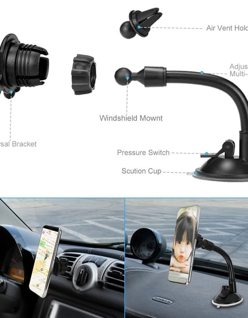 Load image into Gallery viewer, LoyaForba Universal Car Phone Mount 360° Dashboard Holder Black Rubber
