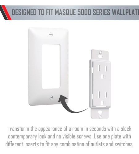 TayMac AD20W Paintable Duplex Adapter Plate White Plastic