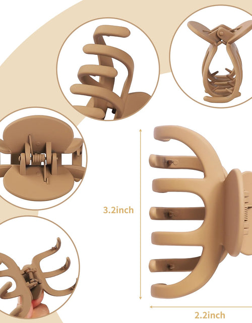 Load image into Gallery viewer, SMKSL Hair Clips 3.5 Inch Medium Brown Matte Banana Jaw Claw Clips
