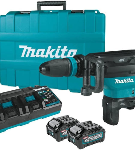 Makita GMH02PM 80V max (40V max X2) XGT® Brushless 28 lb. SDS-MAX AVT® Demolition Hammer Kit, AWS® Capable (4.0Ah)