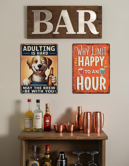 Load image into Gallery viewer, Opix Design Funny Metal Bar Sign Dog Beer Humorous Wall Decor 8.3x11in
