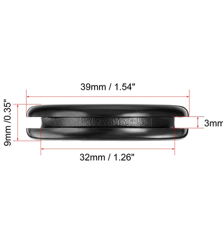 uxcell Rubber Grommet Round Double-Sided Mount Dia 32mm Wire Protection 20pcs