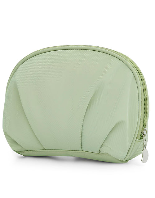 Load image into Gallery viewer, E-Tree Makeup Bag Half Moon Cosmetic Pouch Travel Toiletry Organizer Green
