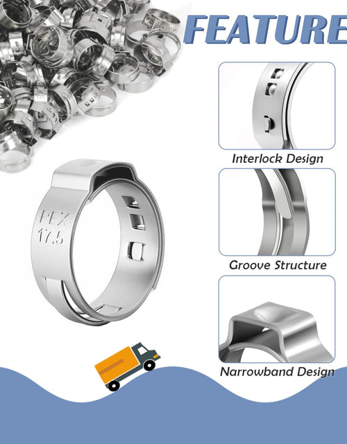 Load image into Gallery viewer, HayEastdor 50PCS 1/2" PEX Cinch Crimp Clamp Rings 304 Stainless Steel

