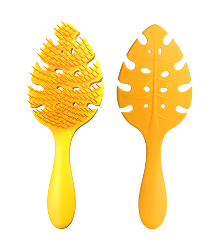 CANDYBRUSH Hair Brush Vented Leaf Form Soft TPEE Mango Scented Orange Large