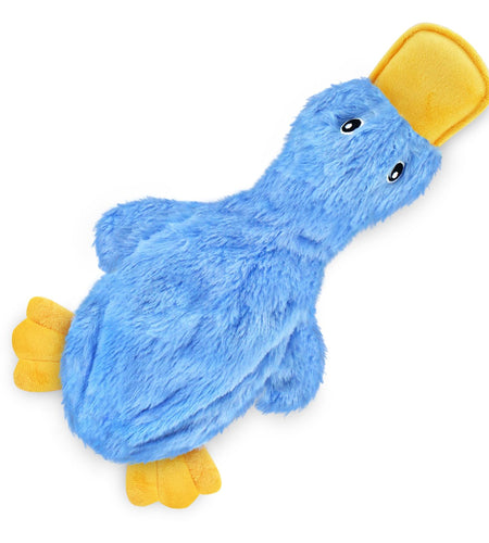 Best Pet Supplies Interactive Squeaky Dog Chew Toy Crinkle Duck Blue Large