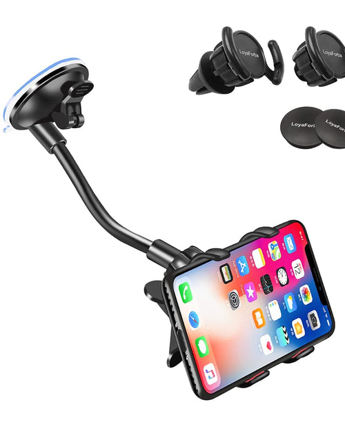 Load image into Gallery viewer, LoyaForba Universal Car Phone Mount 360° Dashboard Holder Black Rubber
