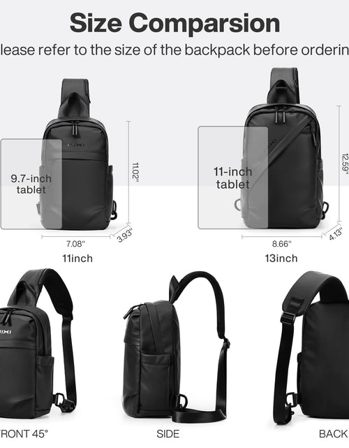 Load image into Gallery viewer, mixi EliteSeries Sling Bag Small Waterproof Crossbody Black 11-Inch

