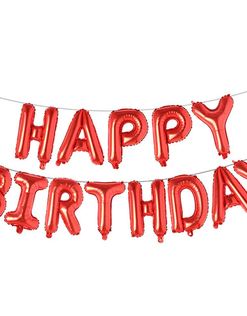 Load image into Gallery viewer, REIANS Happy Birthday Aluminum Foil Banner Balloons Red Party Decor
