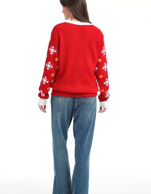 Load image into Gallery viewer, MGparty Women's Ugly Christmas Sweater Light Up Pullover Red Size M
