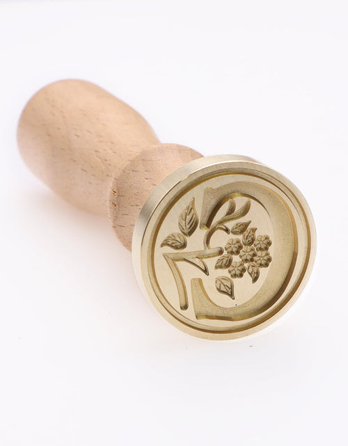 Load image into Gallery viewer, Alphabet Brass Wax Seal Stamps with Detachable Wood Handles for Invitations
