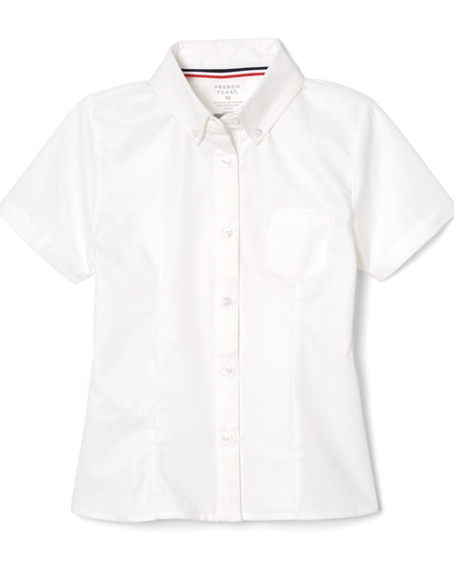 Load image into Gallery viewer, French Toast Girls Short Sleeve Button Down Oxford Shirt White Size 6X
