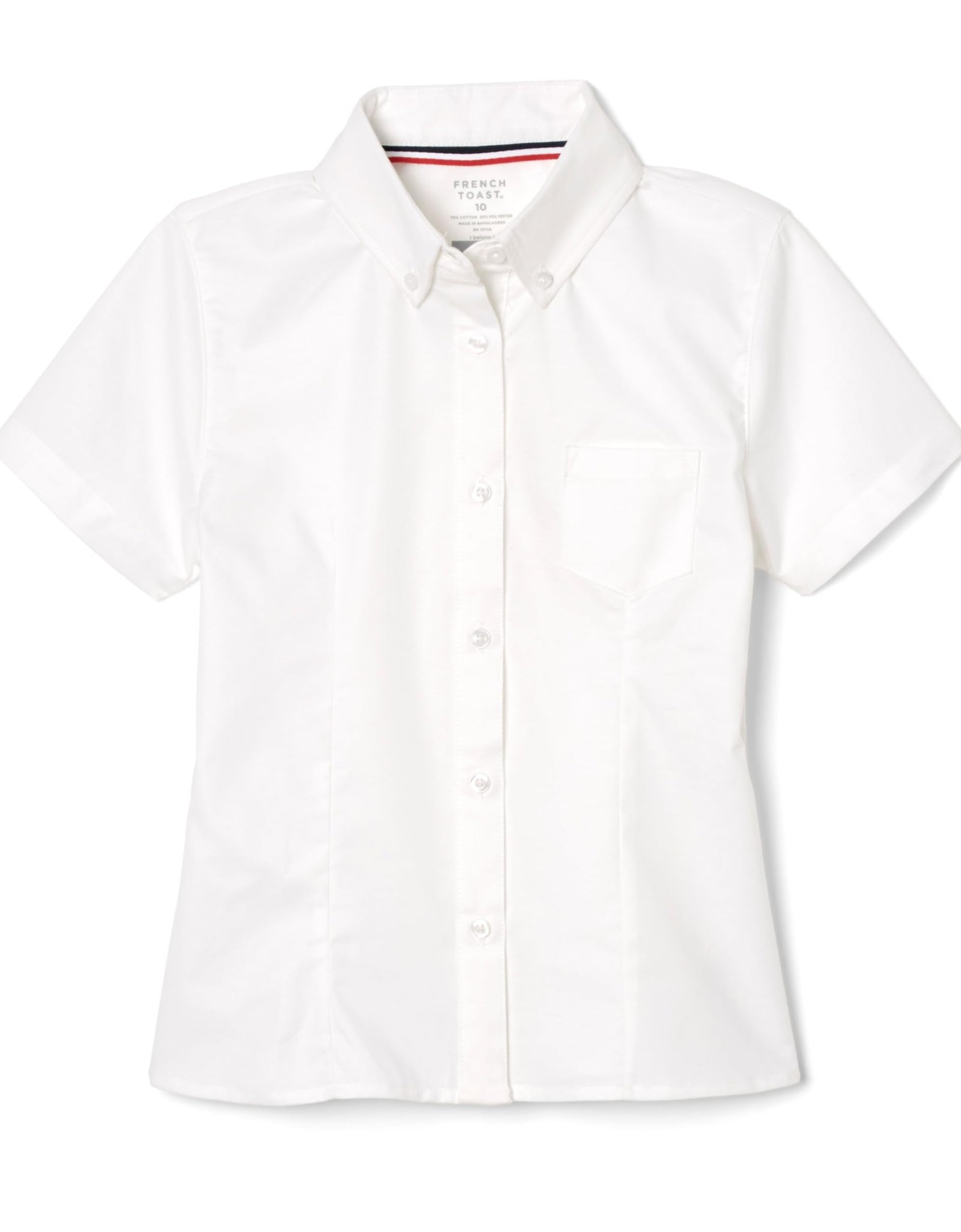 French Toast Girls Short Sleeve Button Down Oxford Shirt White Size 6X