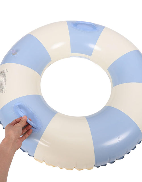 Load image into Gallery viewer, Garneck Inflatable Swimming Ring 32.3'' Retro Striped Blue PVC Adult Float
