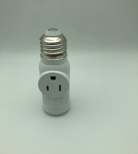 Figame E26/E27 3 Prong Light Bulb Socket Adapter Polarized White 2 Pack