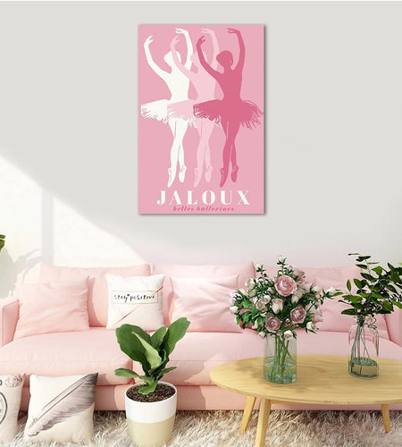 Trendy Pink Ballet Art Print Poster Canvas Wall Art 12x18in Unframed