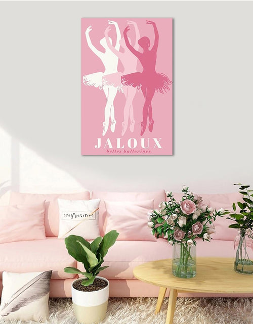 Load image into Gallery viewer, Trendy Pink Ballet Art Print Poster Canvas Wall Art 12x18in Unframed
